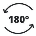 Rotācijas leņķis 180°